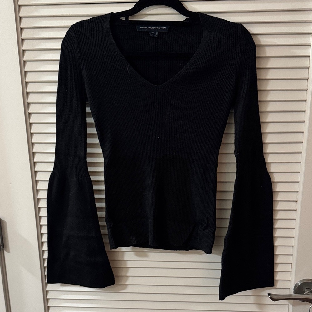 French Connection Black Long Sleeve Top